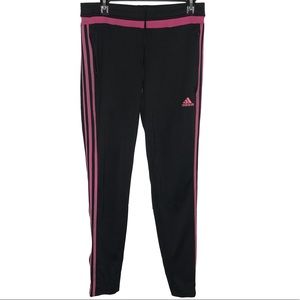Adidas Pink and Black Joggers Size Medium